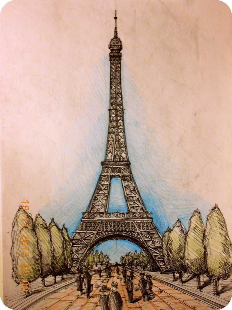 Как нарисовать эйфелеву башню поэтапно для начинающих — пошаговые уроки рисования