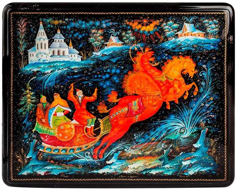 Произведение искусства из папье-маше или удивительные факты о палехской миниатюре