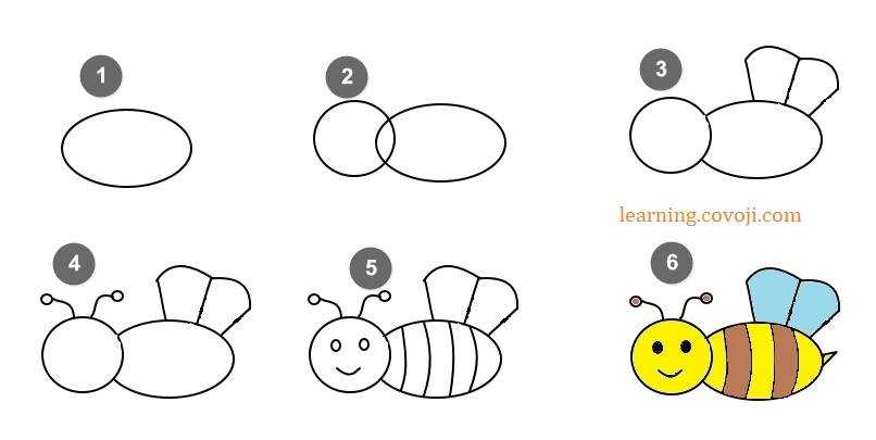 Как нарисовать пчелу поэтапно разными способами