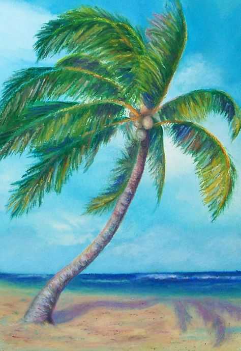 Как нарисовать пальму солнце