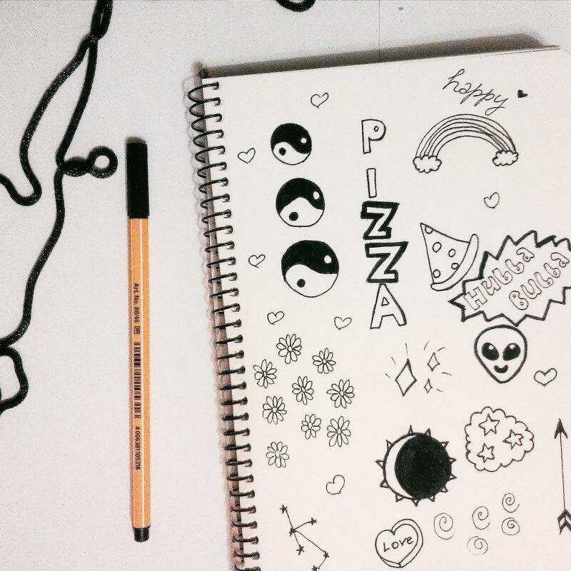 Рисунки для срисовки черной ручкой лёгкие, красивые для начинающих девочек для скетчбука, на руках