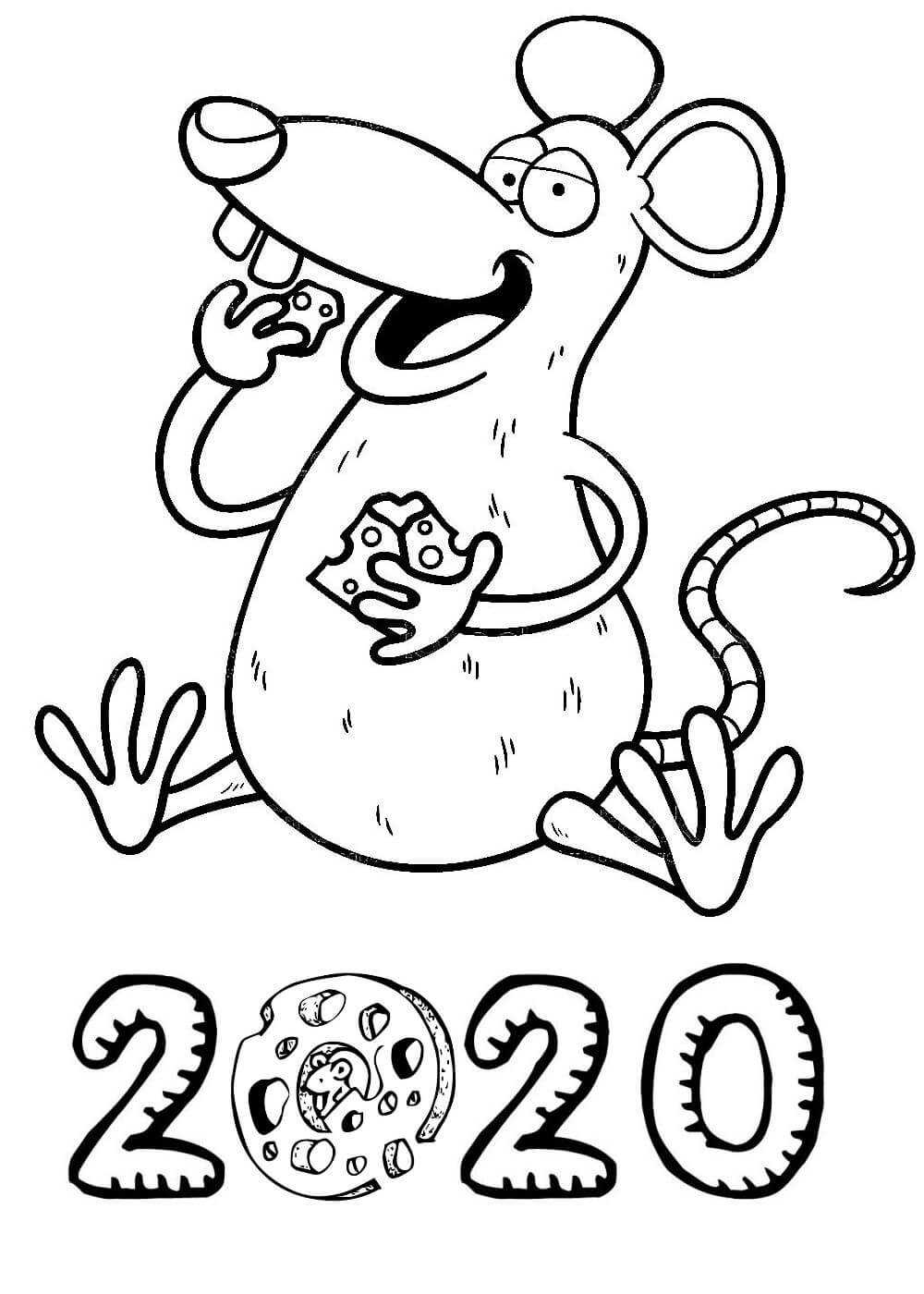 Трафареты крысы или мыши для вырезания на окна к новому году 2020