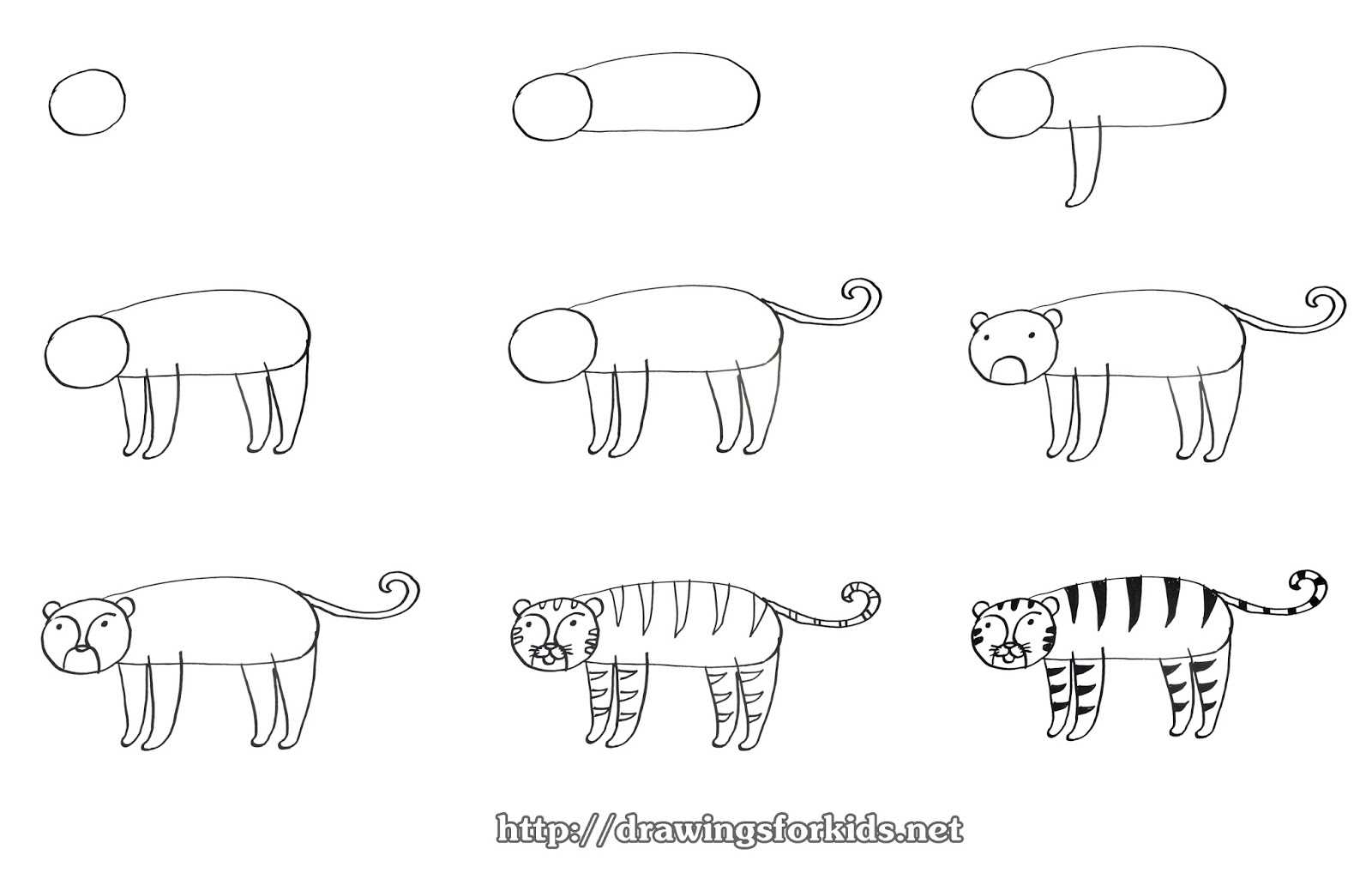 Как нарисовать тигра легко и просто для детей