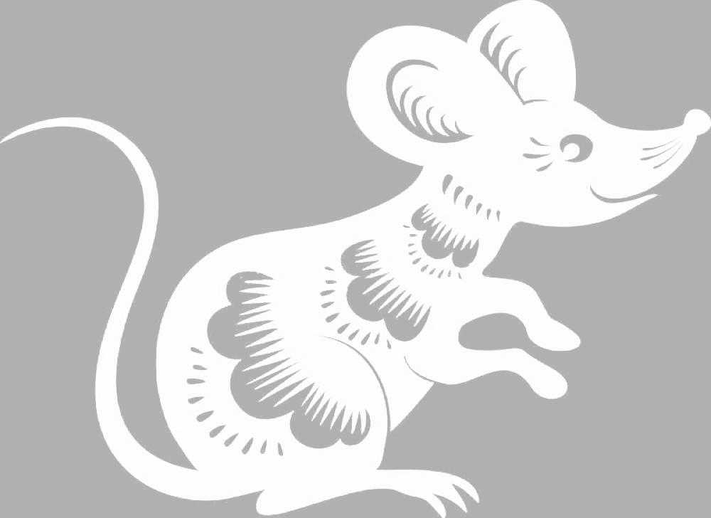 Украшения на окна из бумаги к новому году, трафареты 2020 в год крысы мыши