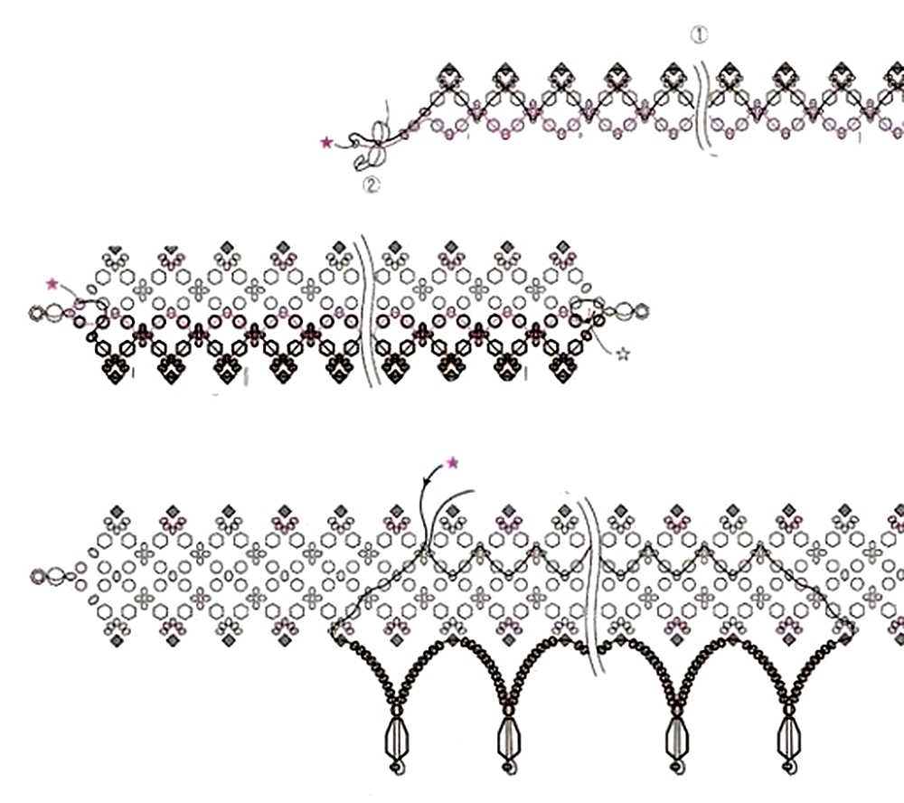 Колье из бисера своими руками поэтапно: схемы плетения для начинающих. фото лучших идей дизайна украшений (из бусин, жемчужин, бисера)