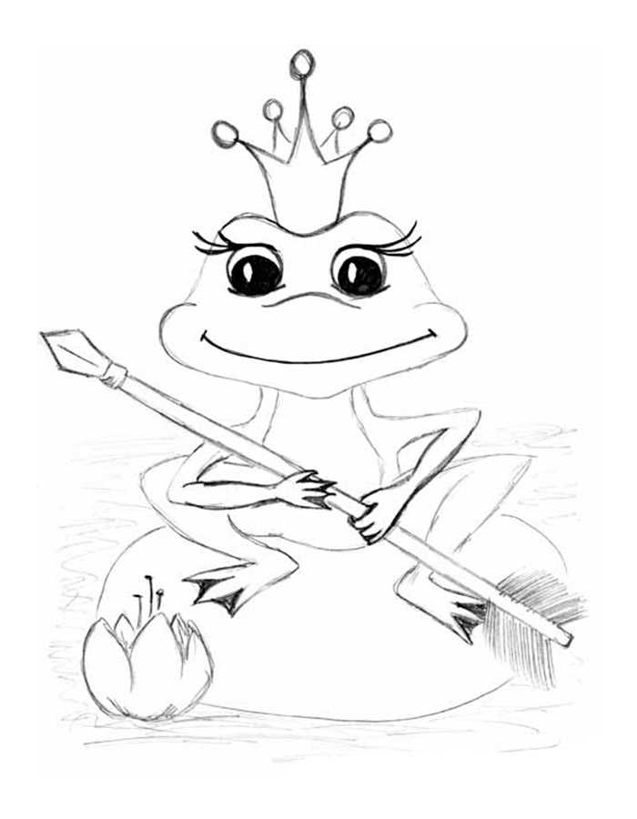 Как нарисовать лягушку карандашом поэтапно для детей? как нарисовать царевну лягушку со стрелой?