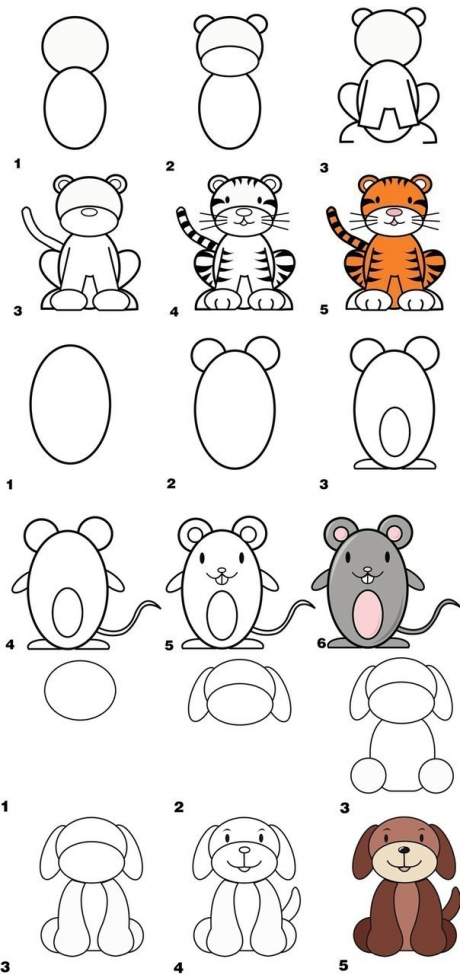 Смотрите ТОП лучших вариантов как легко и просто нарисовать домашних животных карандашом для начинающих Скачивайте и распечатывайте с лучшим порталом