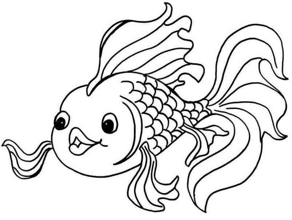 Раскраски Золотая рыбка - Смотрите, скачивайте, и распечатывайте лучшие варианты раскрасок