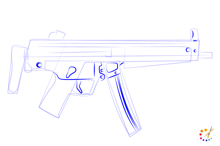 Как нарисовать пистолет — легко поэтапно карандашом