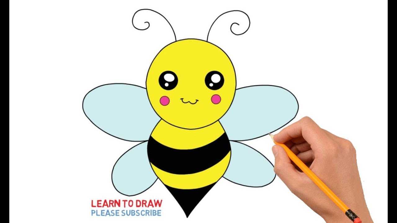 Поэтапный рисунок пчелы для детей
