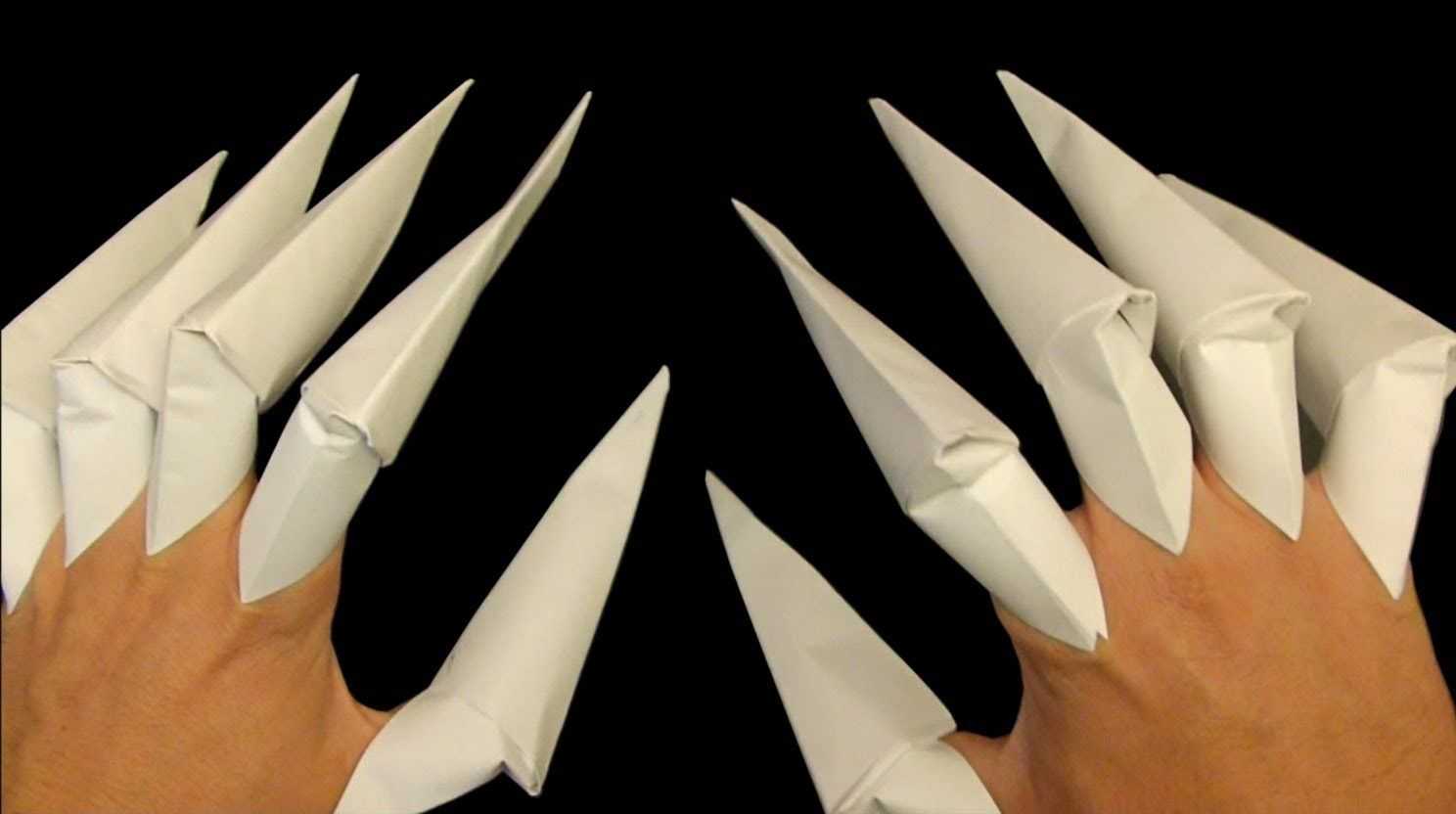 Как сделать когти из бумаги: оригами, на пальцы, росомаха, дракон, своими руками, схема, хищник, из железа, дерева, картона, перчатка, пластилин
