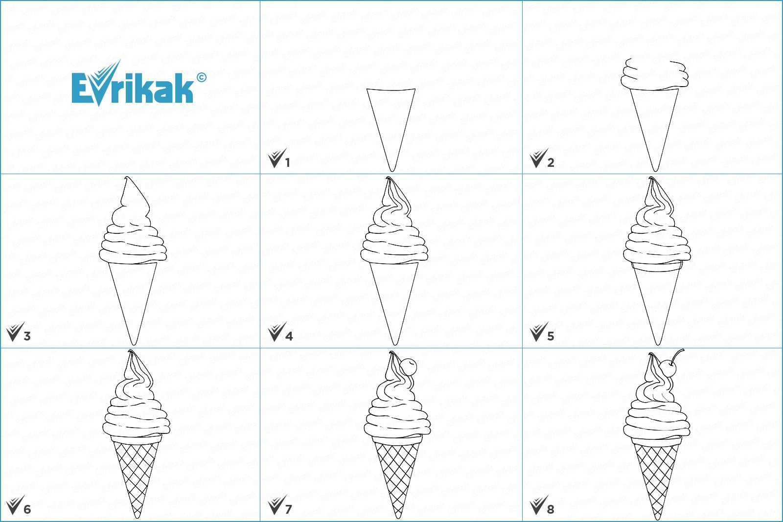 Как нарисовать мороженое поэтапно - легкая инструкция для детей с фото и описанием