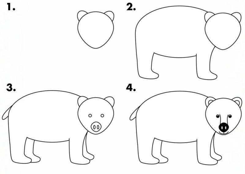 Белый медведь контурный рисунок (28 фото) » папик.про