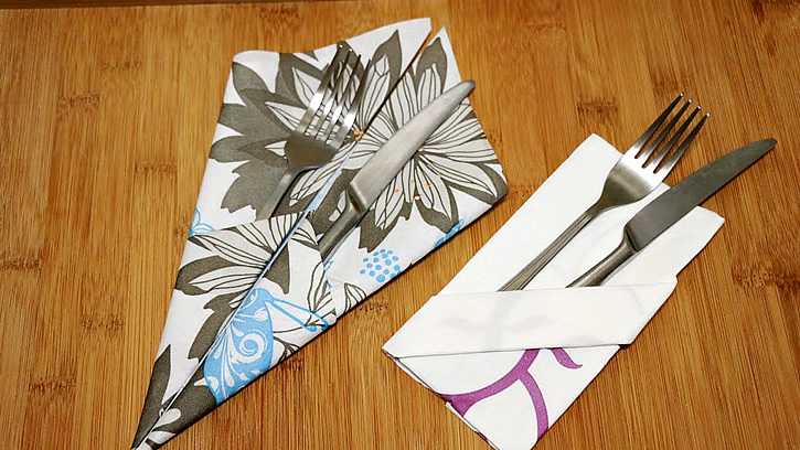 Как красиво сложить бумажные салфетки (схемы и видео)
