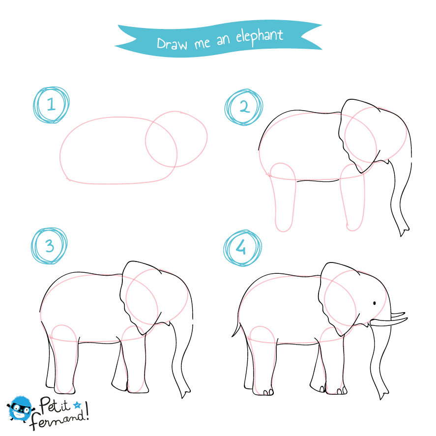 Как нарисовать слона поэтапно карандашом (47 фото) - легкие мастер-классы по рисованию слона - журнал "сам себе изобретатель"