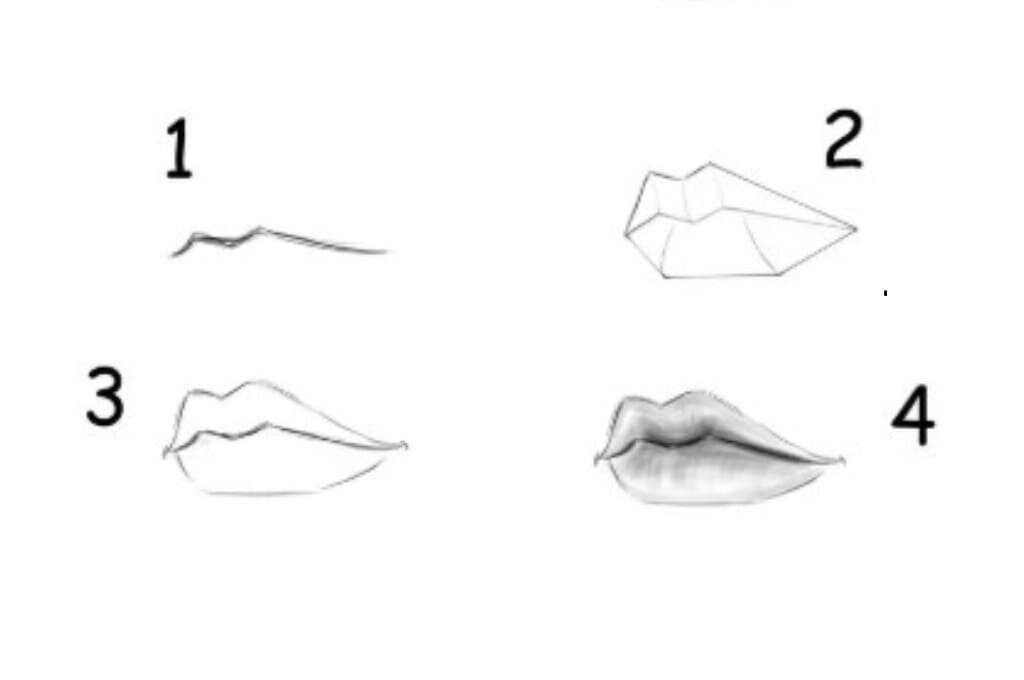 Как нарисовать губы карандашом поэтапно: рисуем пошагово губы мужчины, девушки, человека