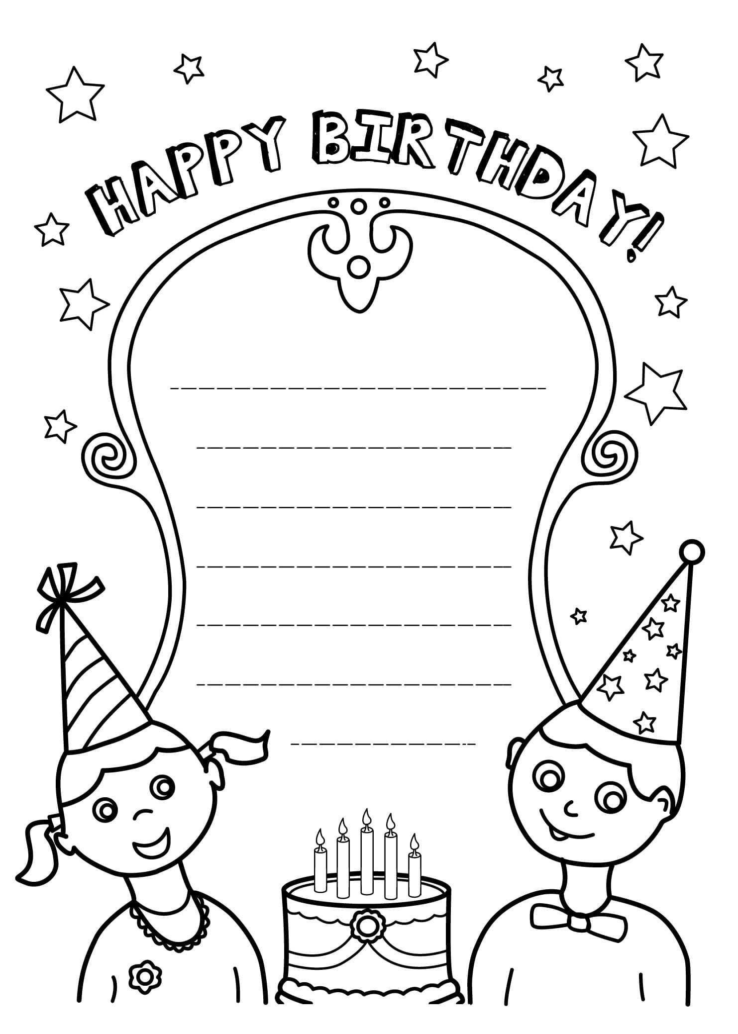 Приглашение на день рождения ребенка: распечатать шаблоны девочке, мальчику, на юбилей, сделать своими руками, текст и раскраски к празднику + картинки