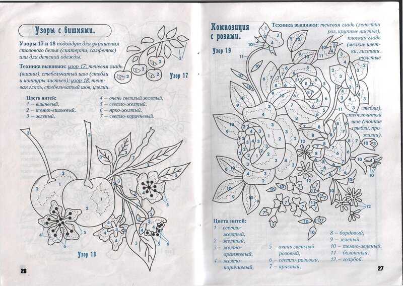 Вышивка гладью цветов по схемам с пошаговым описанием процесса