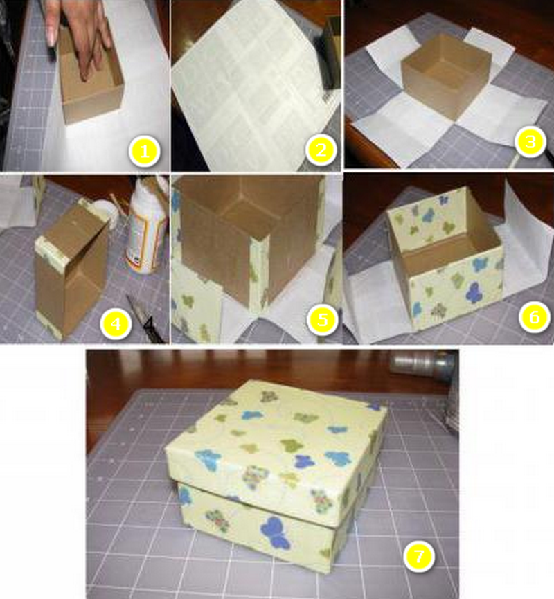 Как красиво обклеить большую коробку бумагой для подарка
