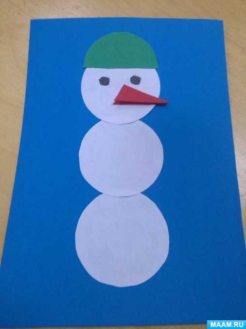 Новогодняя аппликация снеговик из бумаги: поделка своими руками в младшей. средней, старшей и подготовительной группах | все о рукоделии