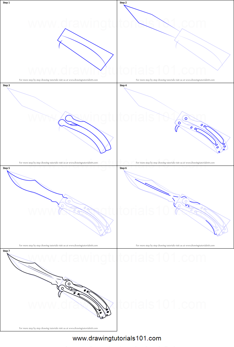 Чертёж ножа бабочки из стандофф 2