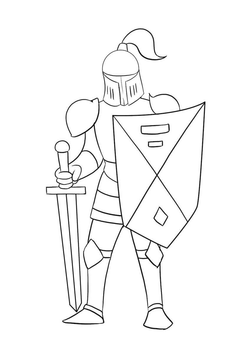 Рыцарь рисунок для детей. как нарисовать рыцаря карандашом