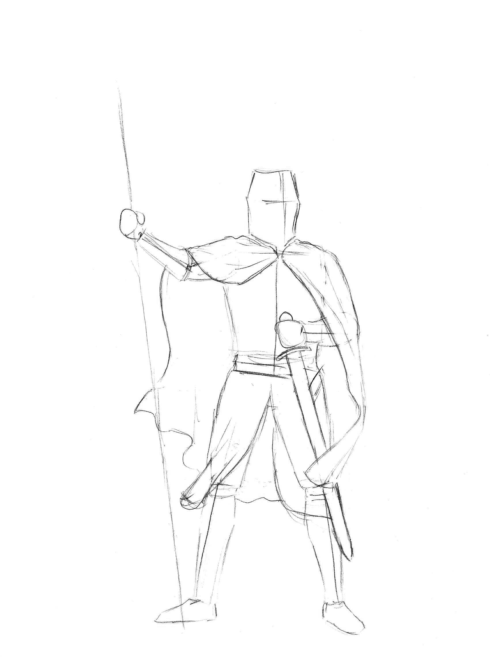 Как нарисовать рыцаря в доспехах, урок рисования рыцаря на коне