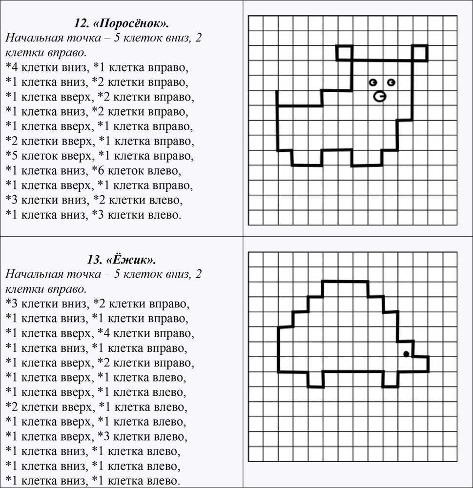 Графический диктант по клеточкам для 1 класса: 32 шаблона | detkisemya.ru