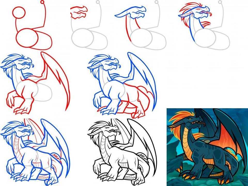 Смотрите ТОП лучших вариантов как легко и просто нарисовать драконов карандашом для начинающих Скачивайте и распечатывайте с лучшим порталом