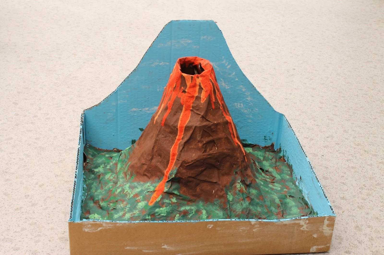 Создание макета вулкана из бумаги своими руками