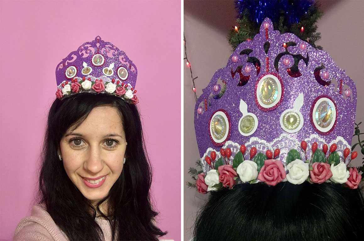 Мастер класс показывает, как сделать необычное украшение праздничного наряда для девочки – корону на ободке из кружева