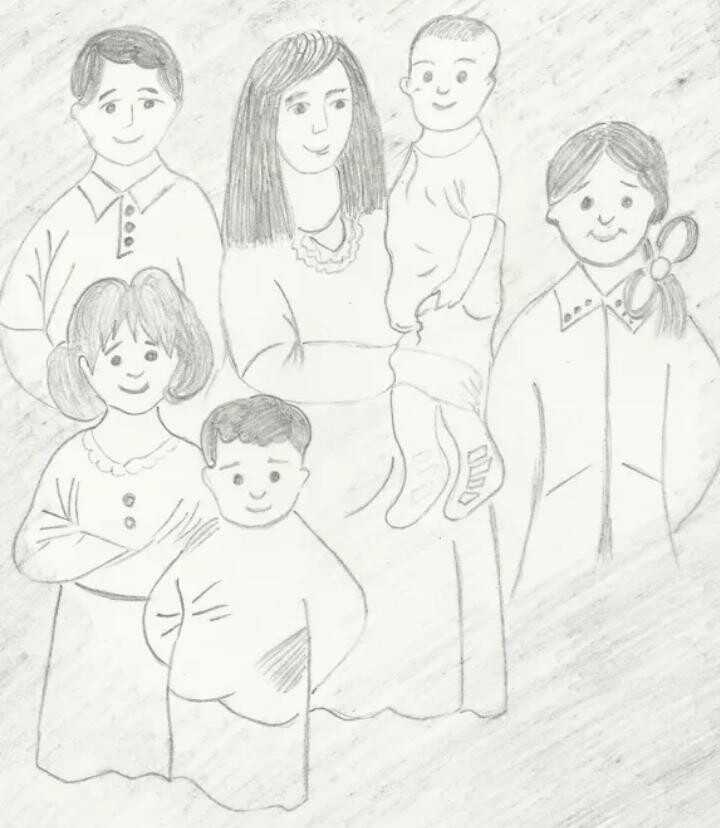 Как нарисовать семью поэтапно (150 картинок): мастер-класс для начинающих по рисованию семьи из 3, 4, 5 и 6 человек