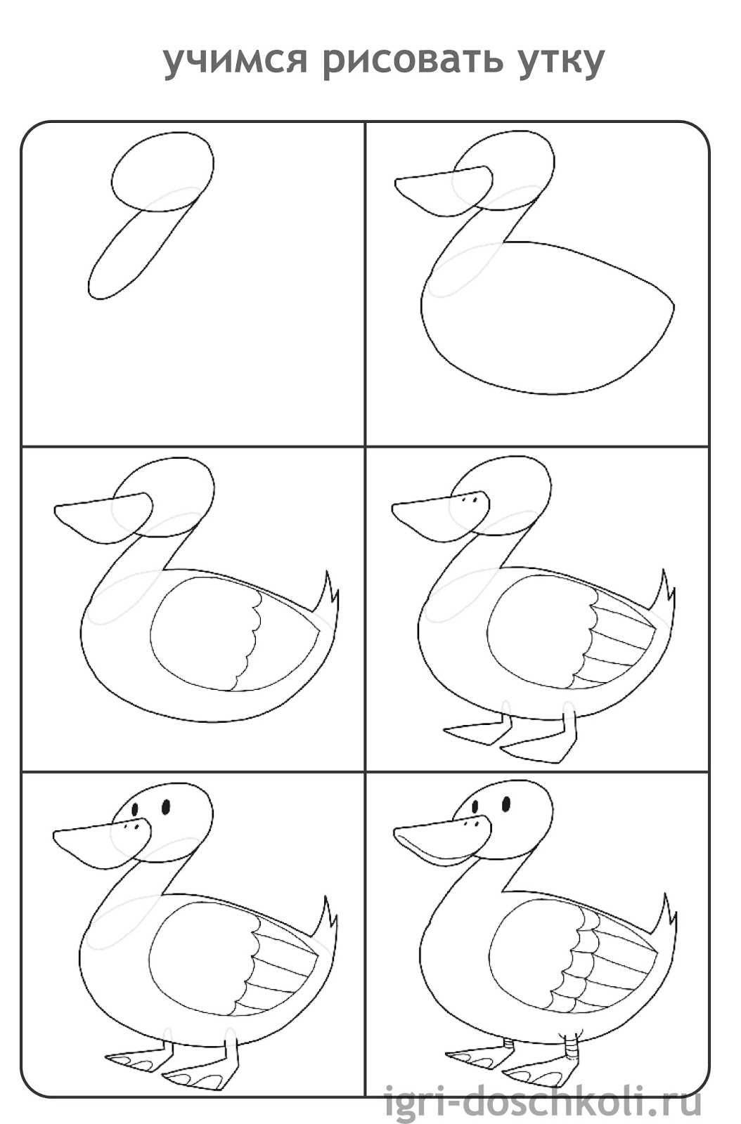 Как нарисовать утку своими руками пошагово: урок рисования утки красками и карандашом (инструкции, схемы, картинки)