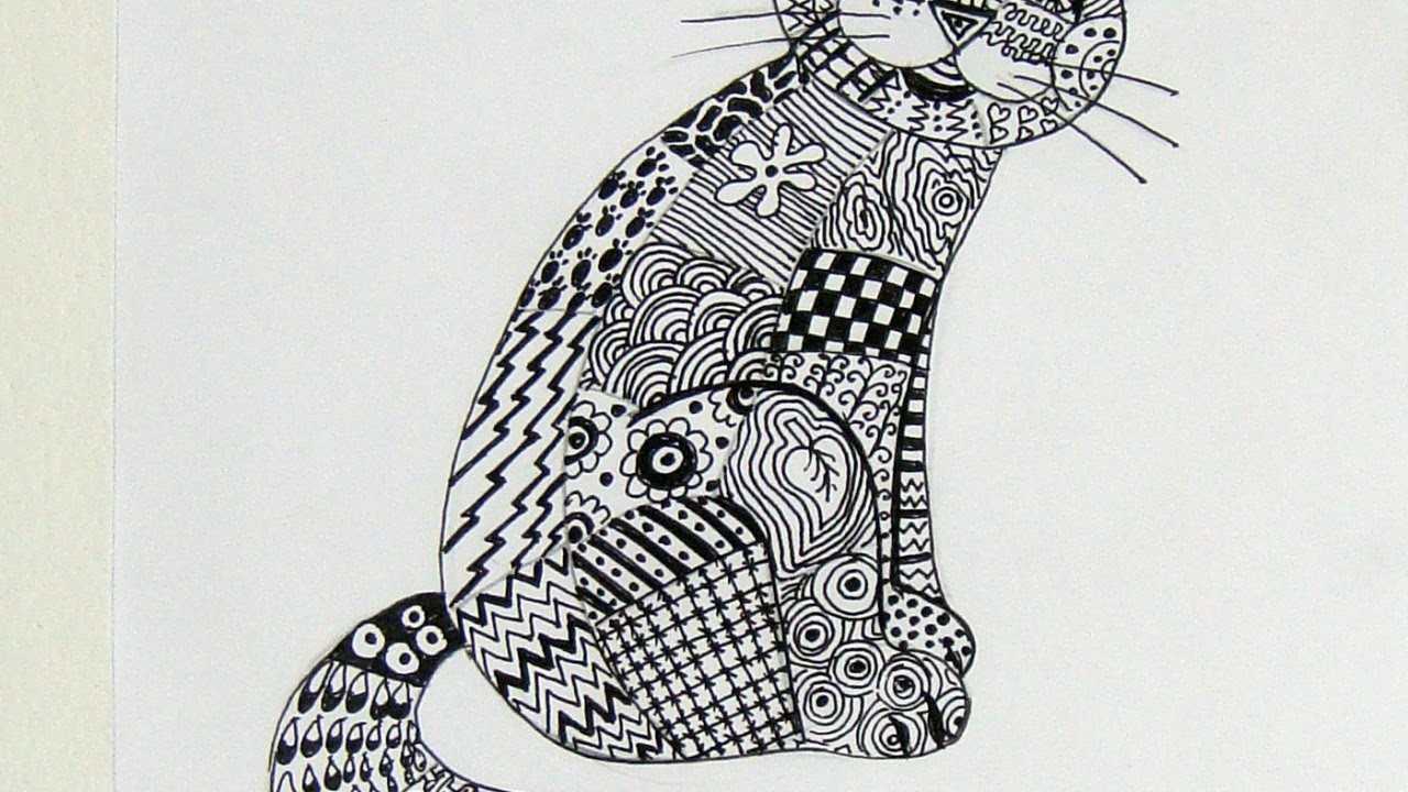 Рисунки черной гелевой ручкой для срисовки – как рисовать узоры зентангл. рисуем зентангл-животных своими руками поэтапно