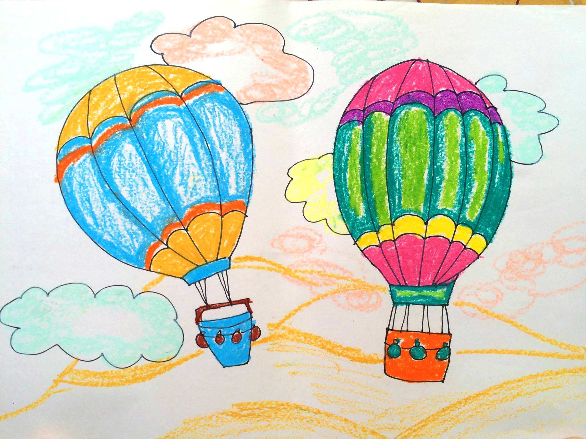 Воздушный шар рисунок для детей карандашом, гуашью поэтапно