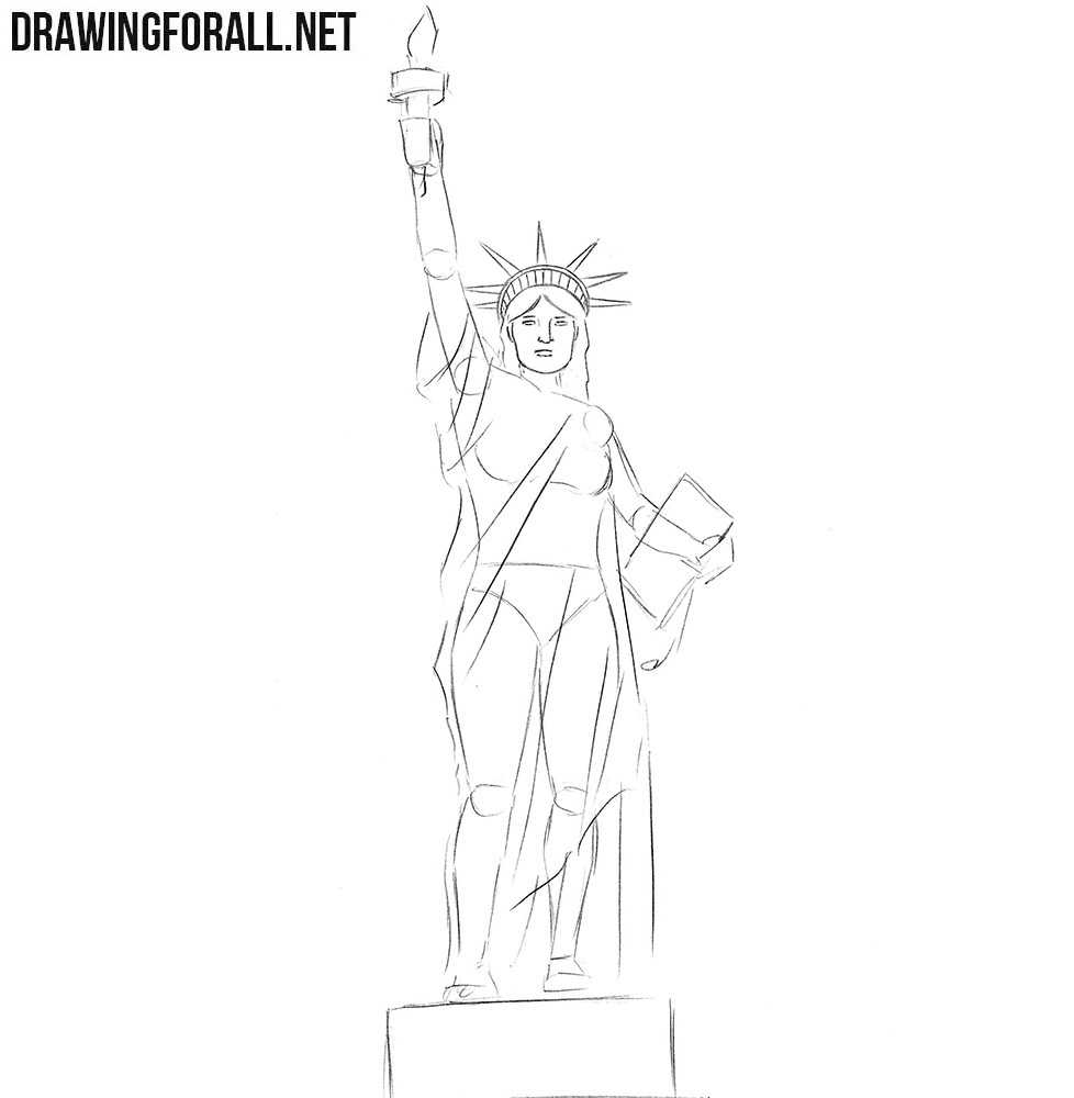 Как нарисовать статую свободы поэтапно для детей — пошаговые уроки рисования