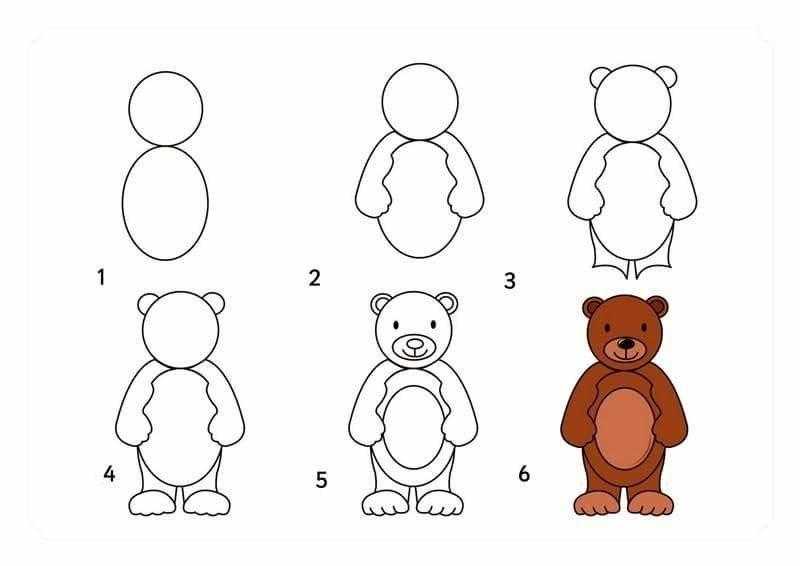 Легкий способ нарисовать белого медведя вместе с детьми