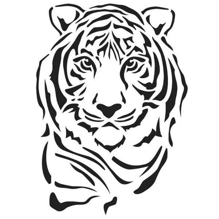 Трафареты на окна к новому 2022 году тигра — шаблоны и рисунки