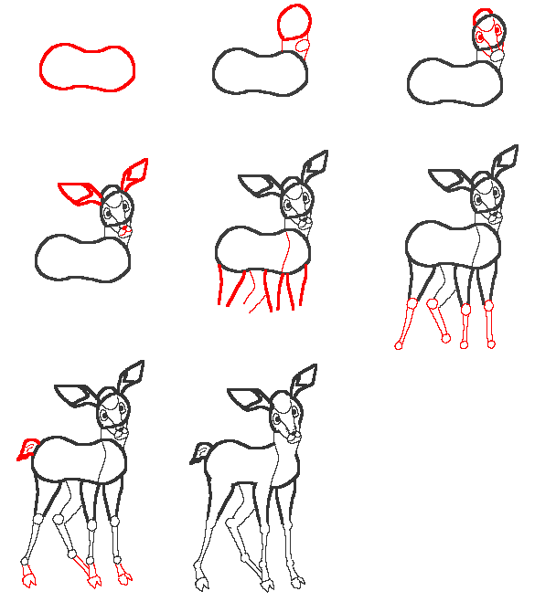 Как нарисовать оленя карандашом поэтапно для начинающих