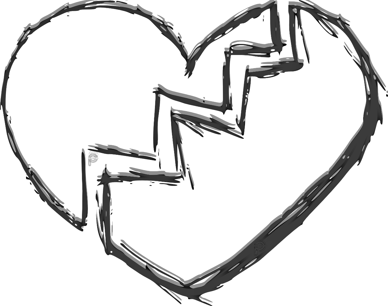 Рисунок сердце карандашом по клеточкам: человеческое, контур, шаблон, разбитое с крыльями, холодное, объемное
