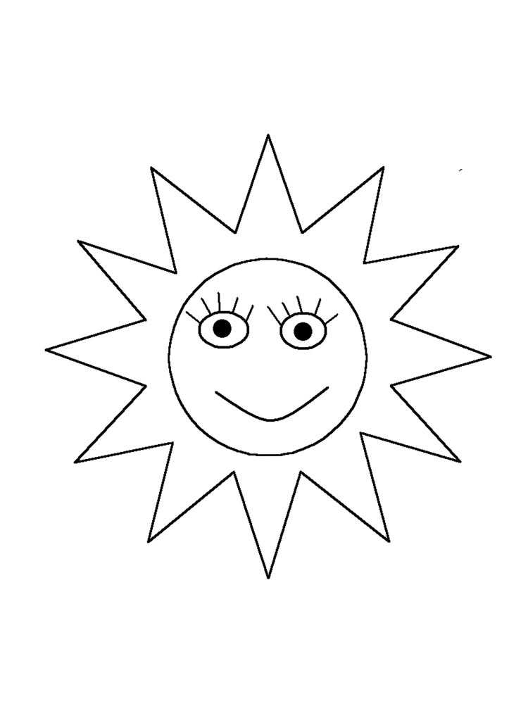 Раскраска солнышко распечатать картинки для детей