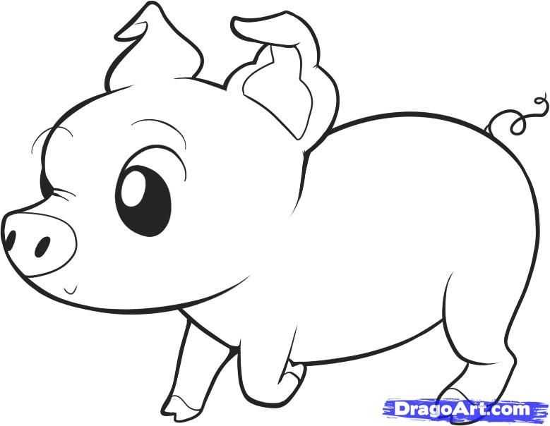 Как нарисовать свинью поэтапно карандашом лёгкими способами