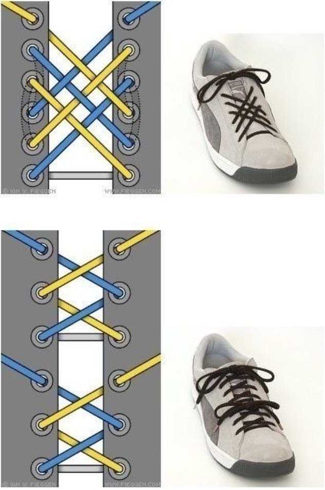 Как завязать шнурки на кедах: 10 способов