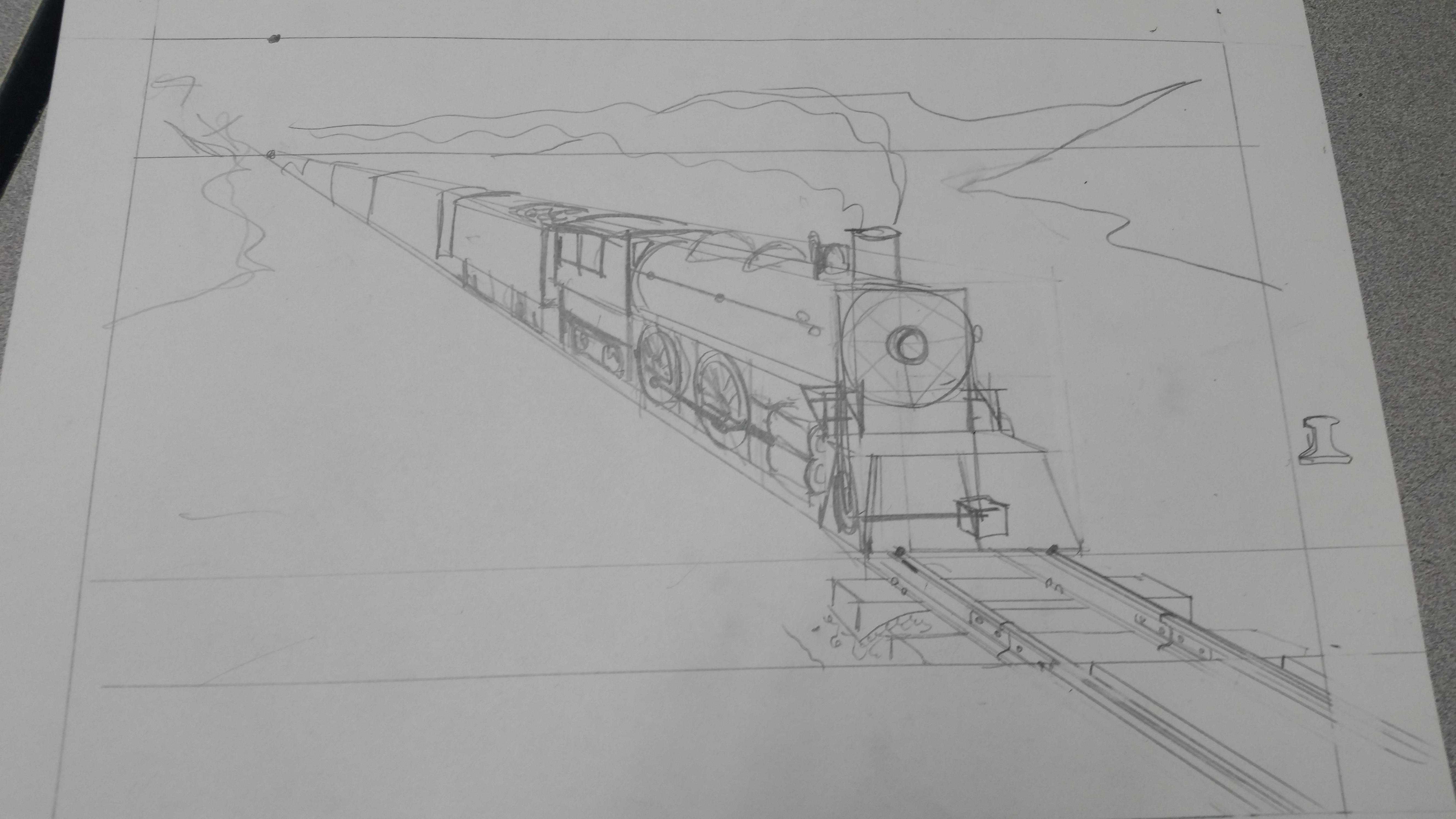 Грузовой поезд рисунок. как нарисовать поезд карандашом поэтапно