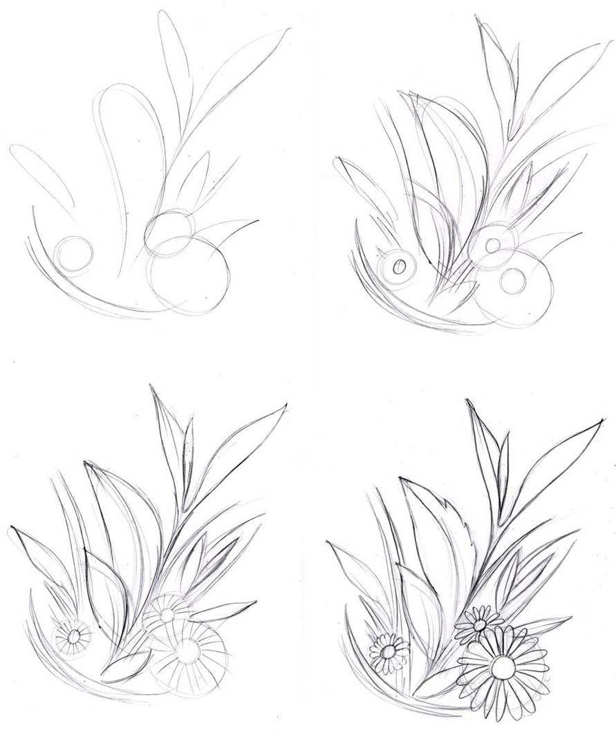 Рисунок «цветок» для начинающих пошагово с фото. как нарисовать цветок в вазе, в горшке, карандашом
