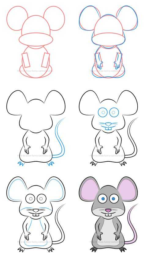 Как нарисовать мышь карандашом поэтапно для начинающих легко