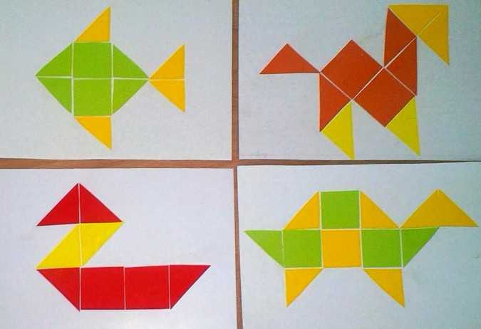 Аппликация из треугольников 1-2-3-4-5-6-7 класс, для дошкольников. презентация, шаблоны, инструкции