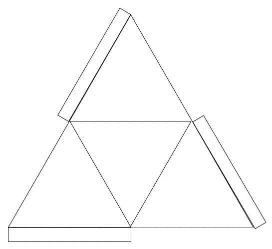 Пирамида - развертка. развертка пирамиды для склеивания. развертки из бумаги. развертка пирамиды