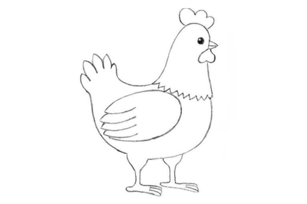 Цыпленок рисунок для детей карандашом поэтапно, красками