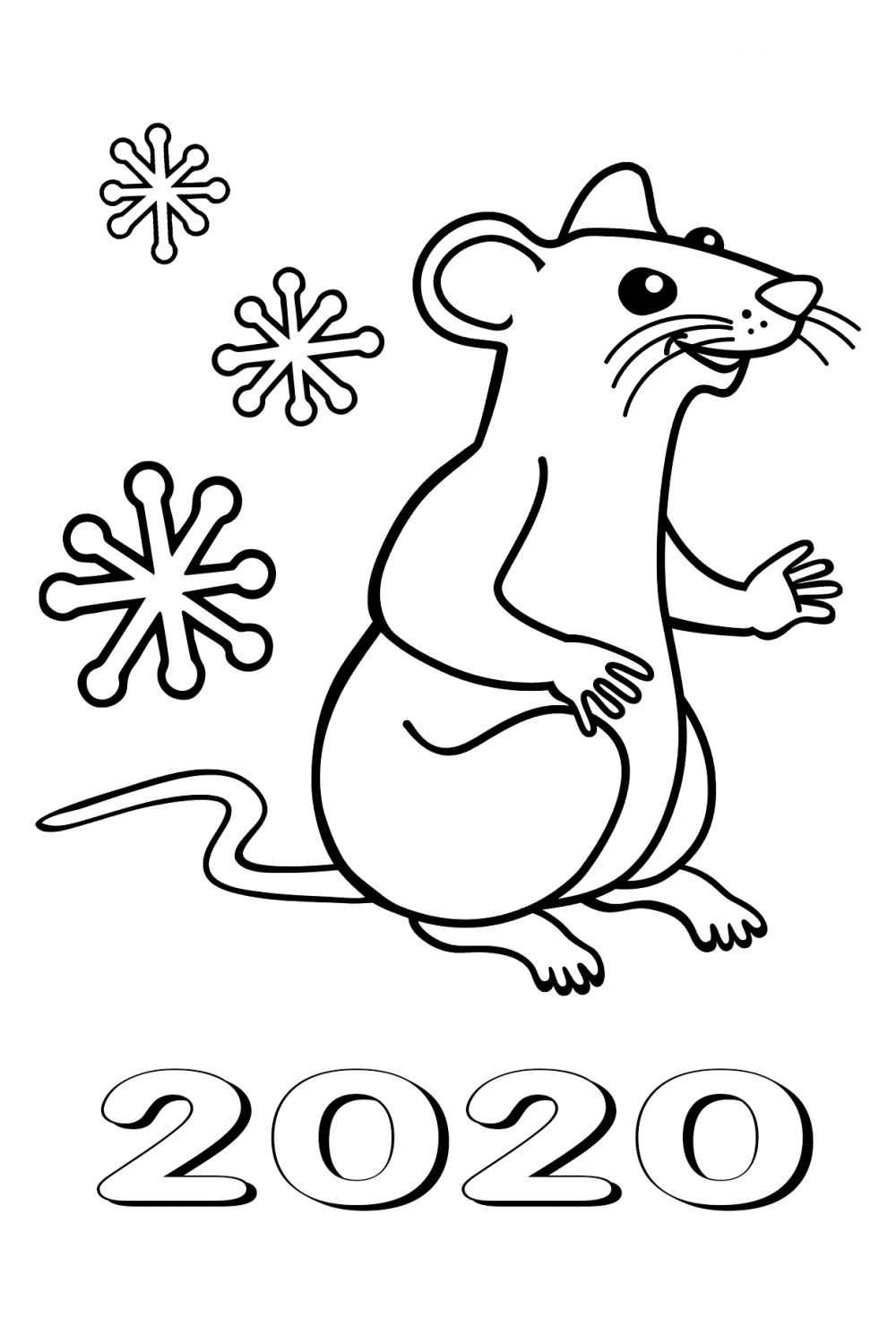Картинки символ года 2020 крыса для распечатки, раскраски, анимация, поздравления в стихах и прозе